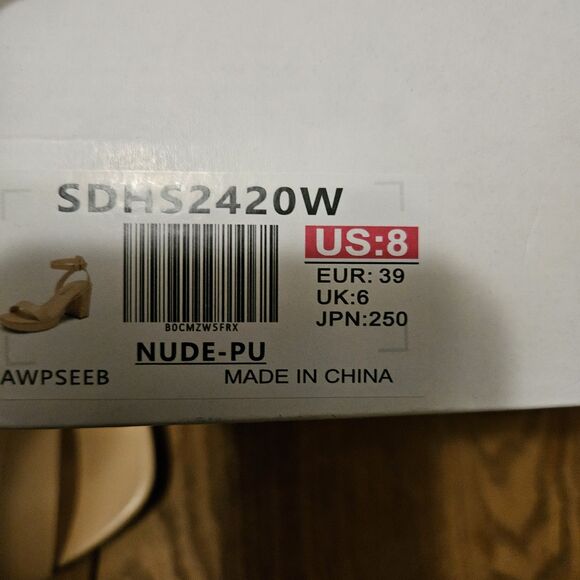 DREAM PAIRS Platform Heels for WOMEN'S 8 High Block Chunky Open Toe Ankle Strap - Picture 7 of 9